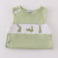 Sage Bunny Embroidery Smocked Bloomer Set