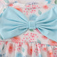 Blue Floral Bow Bloomer Set