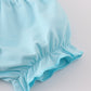 Blue Floral Bow Bloomer Set