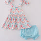 Blue Floral Bow Bloomer Set