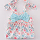Blue Floral Bow Bloomer Set
