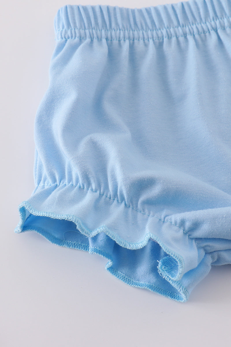 Blue & Pink Floral Print Bloomer Set