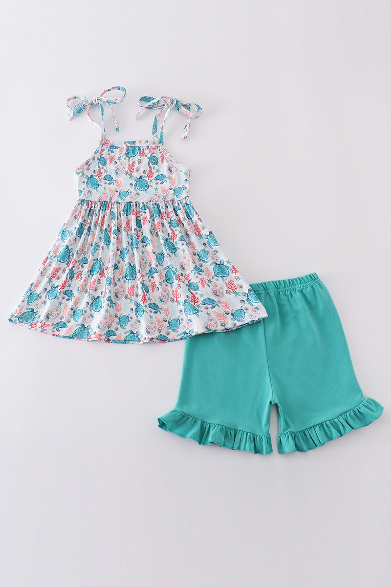 Green Turtle Print Set