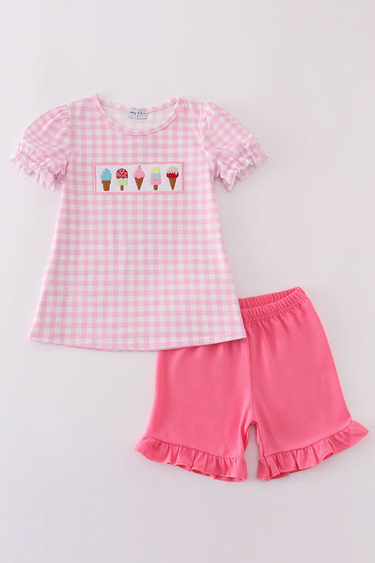 Pink Ice Cream Embroidery Set