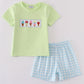 Green Ice Cream Embroidery Shorts Set