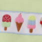 Green Ice Cream Embroidery Shorts Set
