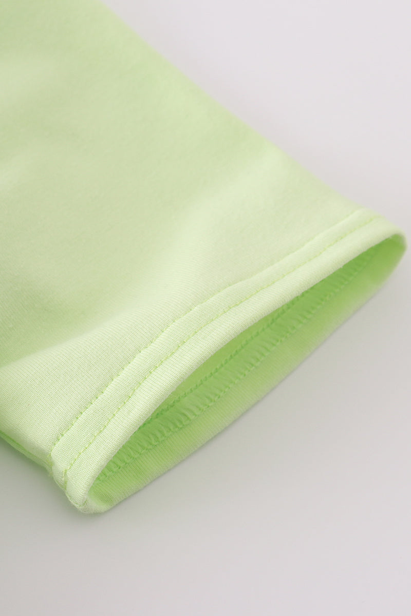 Green Ice Cream Embroidery Shorts Set