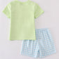 Green Ice Cream Embroidery Shorts Set