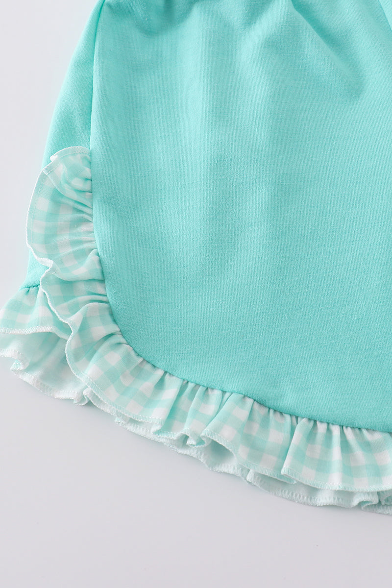 Ocean Bloom Print Ruffle Set