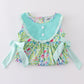 Ocean Bloom Print Ruffle Set