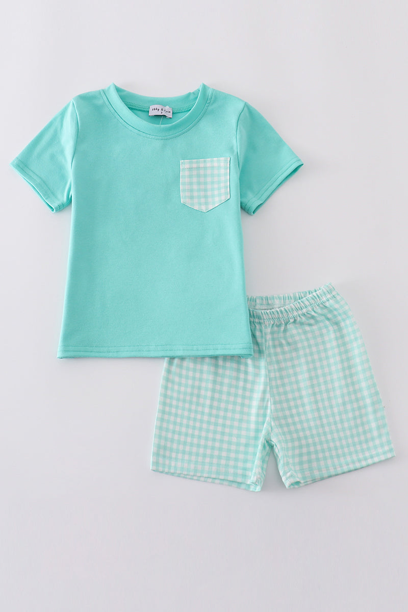 Ocean Bloom Print Shorts Set