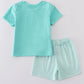 Ocean Bloom Print Shorts Set