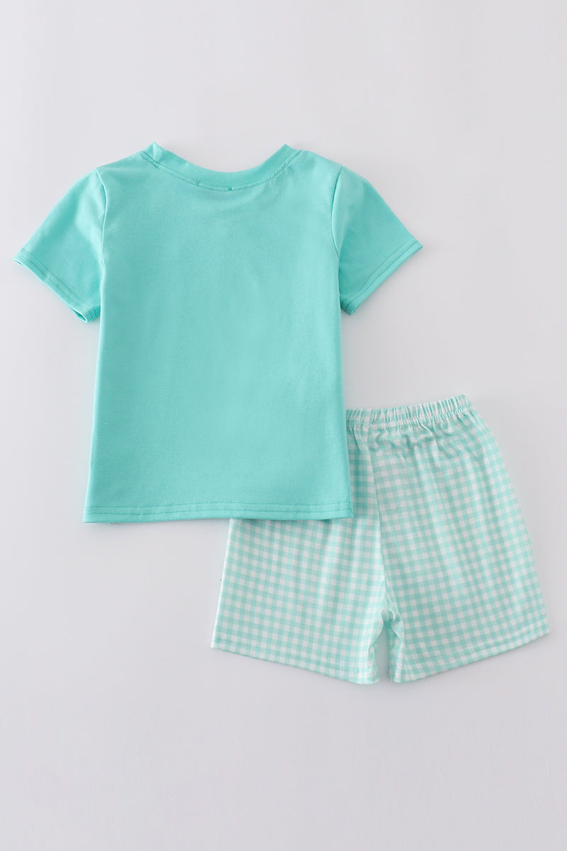 Ocean Bloom Print Shorts Set