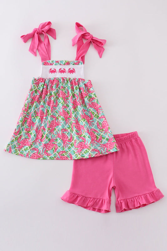 Pink Crab Embroidery Set