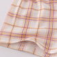 Khaki Farm Embroidery Smocked Plaid Shorts Set