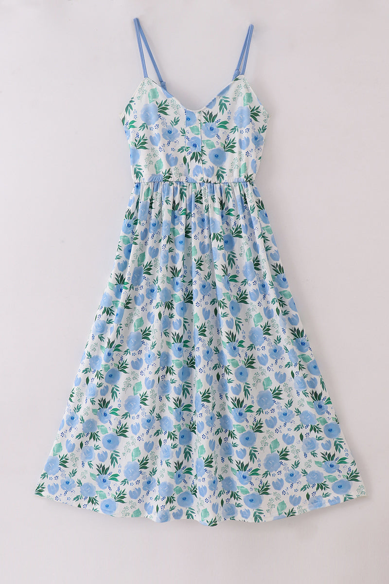 Tranquil Garden Print Mom Dress