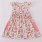 Pink Baseball Print Girl Dress