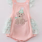 Pink Puppy Birthday Applique Girl Bubble