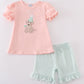 Pink Puppy Birthday Applique Girl Set