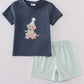 Navy Puppy Birthday Applique Boy Set