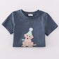 Navy Puppy Birthday Applique Boy Set