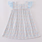 Plaid Floral Bow Print Girl Dress