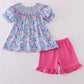 Blue Blossom Charm Smocked Girl Set