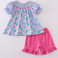 Blue Blossom Charm Smocked Girl Set