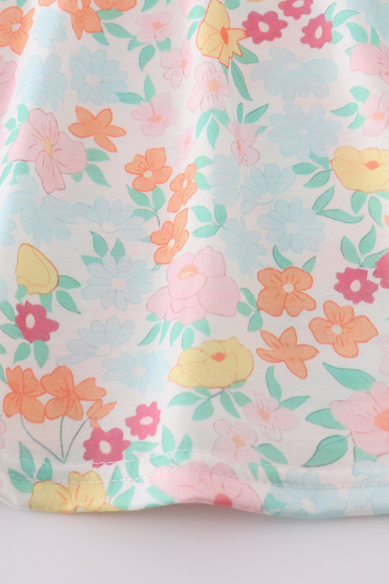 Green Springtime Bloom Smocked Girl Set