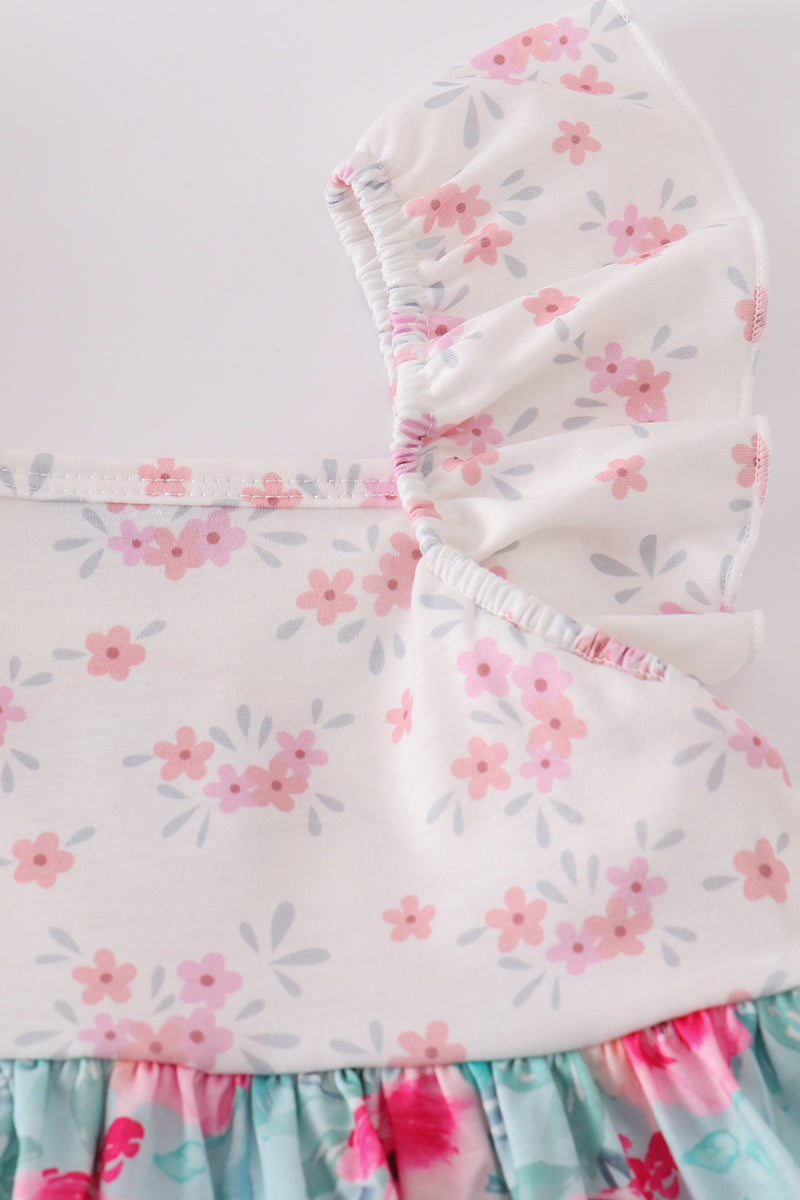 Blushing Rose Garden Print Girl Dress