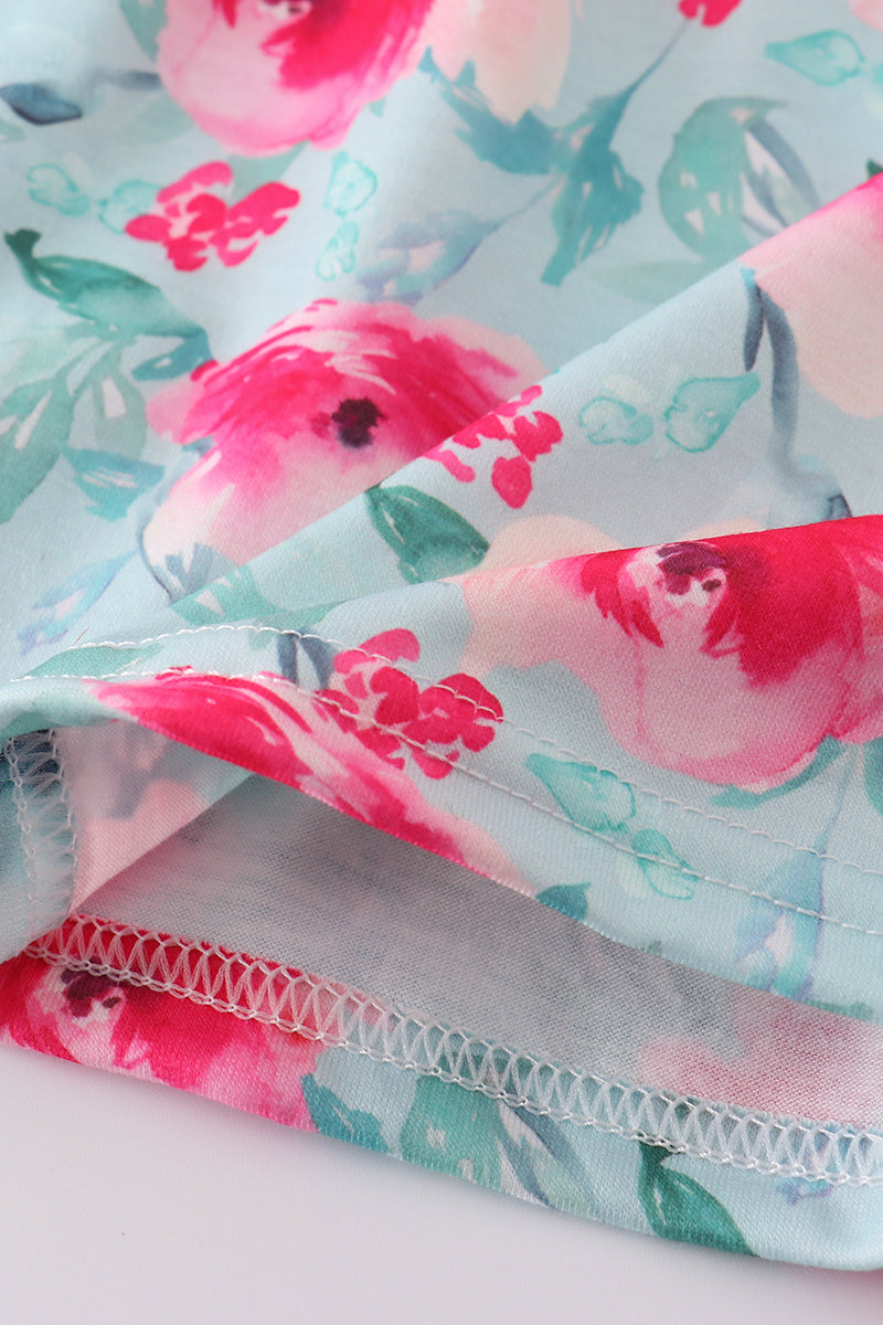 Blushing Rose Garden Print Girl Dress