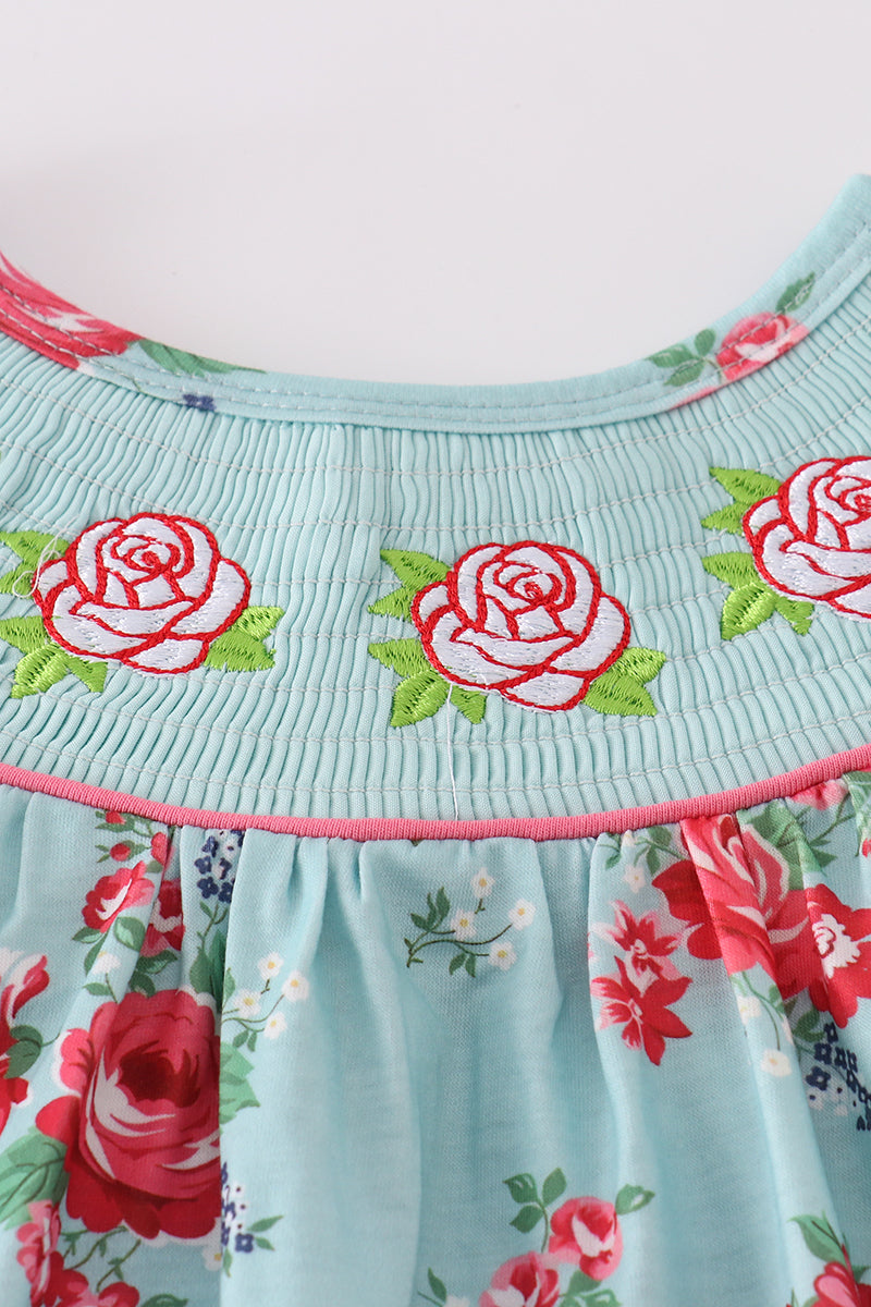 Rosebud Bliss Print Smocked Girl Set