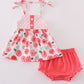 Pink Floral Print Girl Bloomer Set