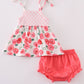 Pink Floral Print Girl Bloomer Set
