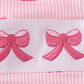 Pink Stripe Bow Embroidery 2Pc Swimsuit