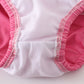 Pink Stripe Bow Embroidery 2Pc Swimsuit