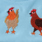 Blue Farm Chicken Embroidery Bloomer Set