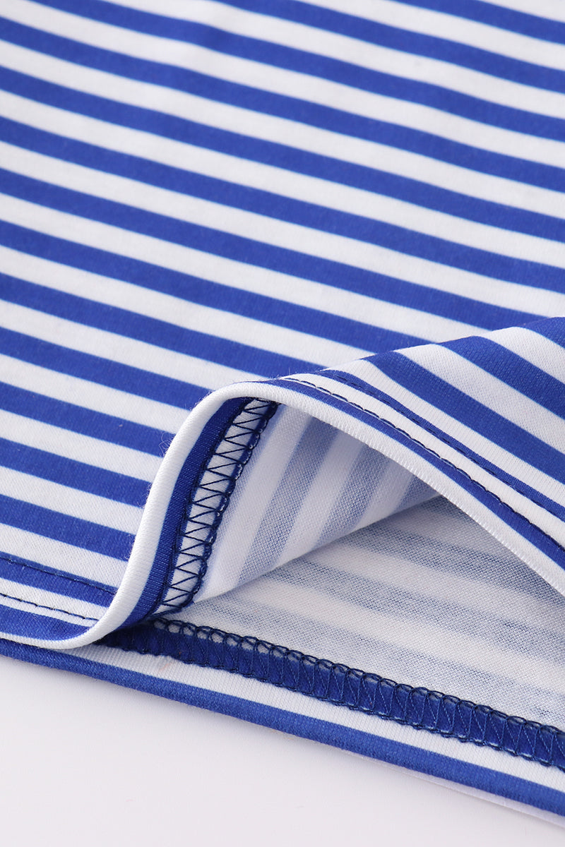 Blue Stripe Florida Gators Embroidered Button Down Shirt
