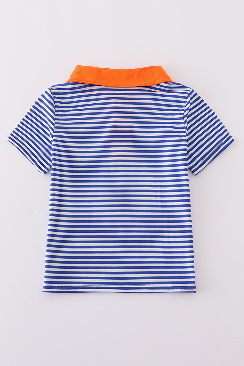 Blue Stripe Florida Gators Embroidered Button Down Shirt