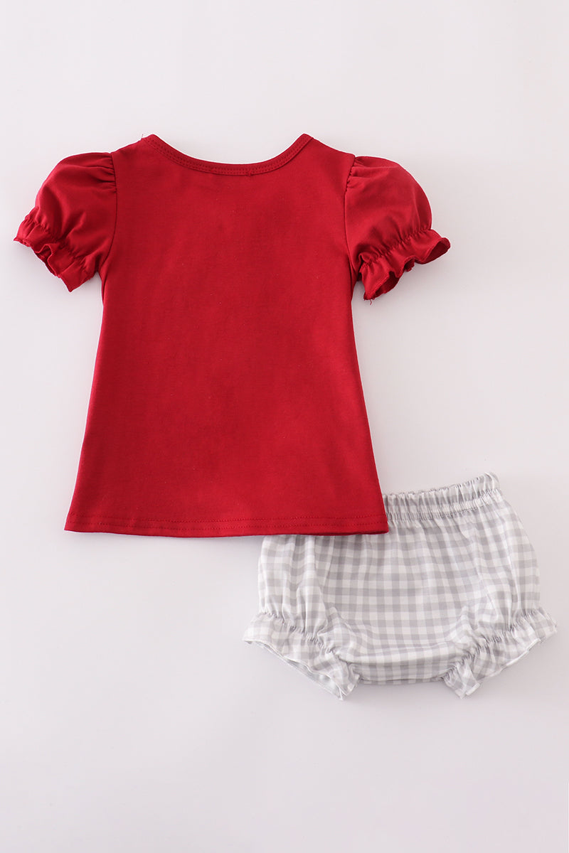 Alabama Elephant Baseball Applique Bloomer Set