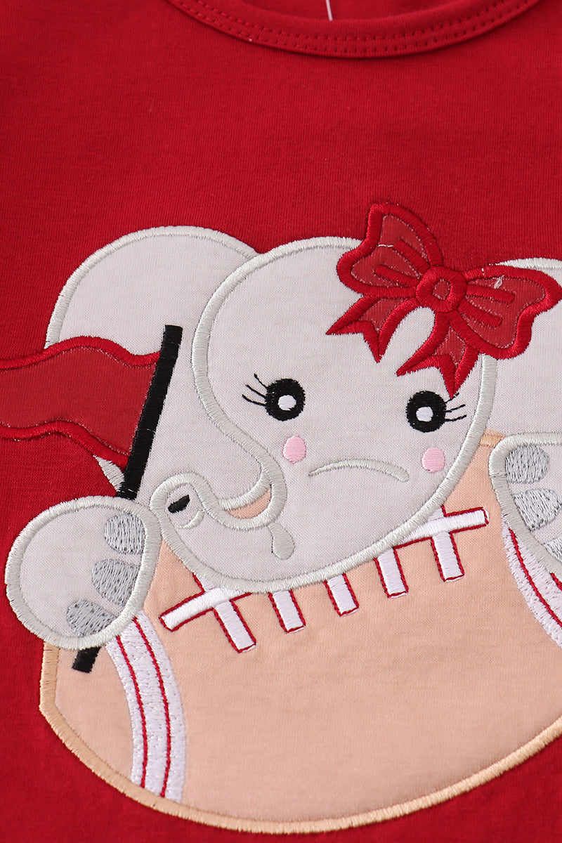 Alabama Elephant Baseball Applique Bloomer Set