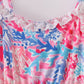 Tropical Sunset Waves Mom Tiered Dress