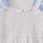 Blue Classic Lattice Charm Smocked Mom Tiered Dress