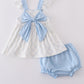 Blue Bow Classic Lattice Charm Bloomer Set