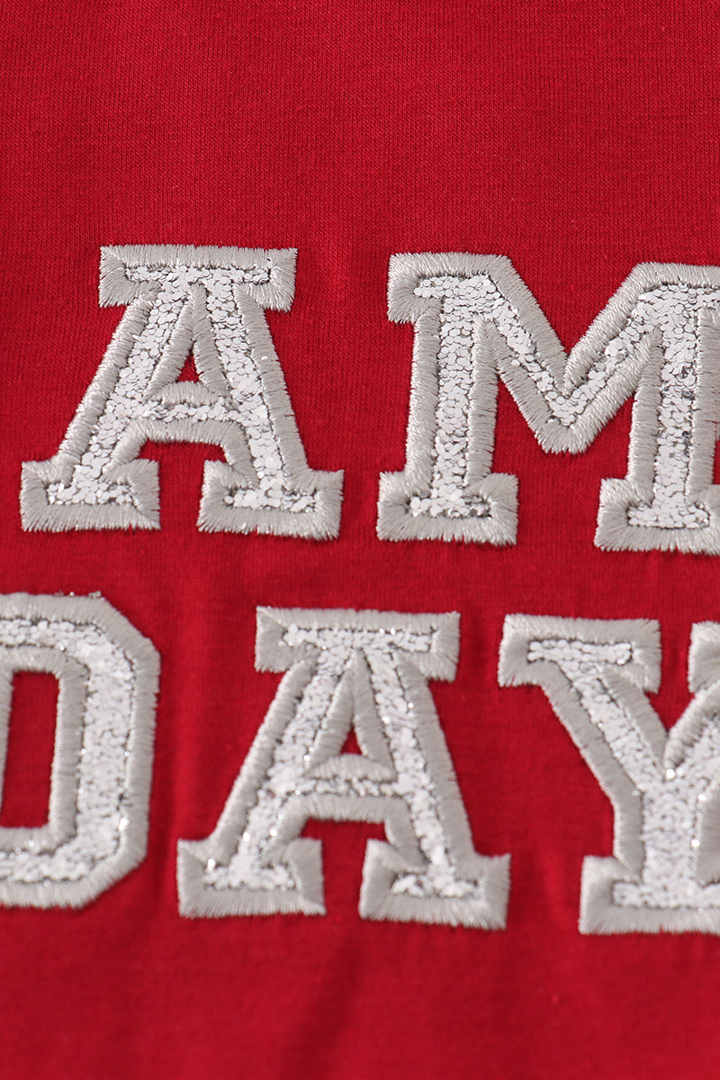 Maroon GAME DAY Glitter Shorts Set