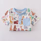 Blue Zoo Animals Print Shorts Set