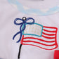Blue Flag Embroidery Bow Gingham Ruffle Bubble