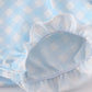 Blue Flag Embroidery Bow Gingham Ruffle Bubble