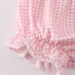 Pink Baseball Print Gingham Bloomer Set