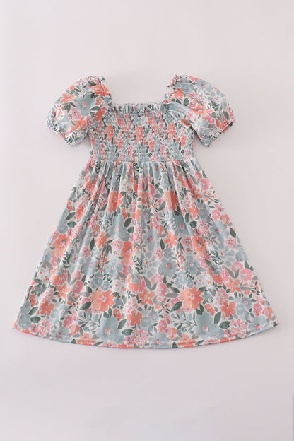 Green Garden Bloom Smocked Mom & Me Dress